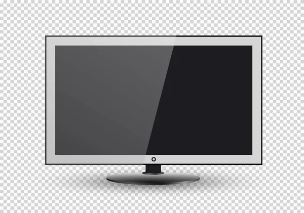 Moldura da TV. Monitor led vazio de computador ou moldura de foto preta isolada em um fundo transparente. Tela em branco do vetor lcd, plasma, painel ou TV para o seu design. — Vetor de Stock