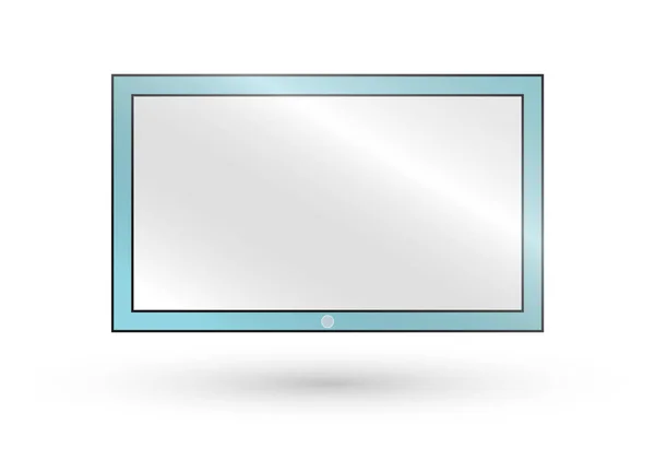 Moldura da TV. Monitor led vazio de computador ou moldura de foto preta isolada em um fundo transparente. Tela em branco do vetor lcd, plasma, painel ou TV para o seu design. — Vetor de Stock