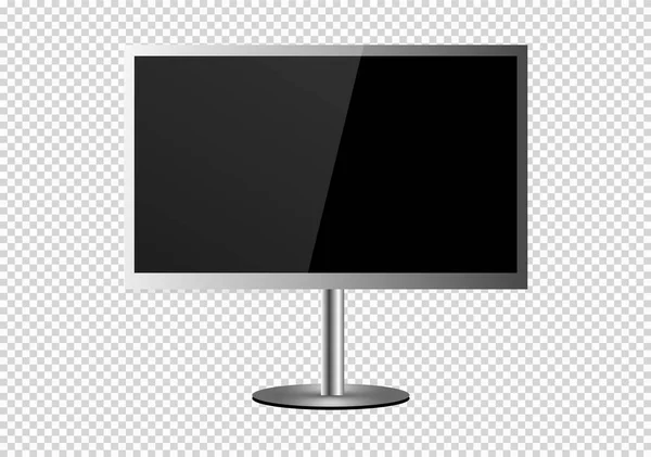 Σκελετός τηλεόρασης. Κενό LED οθόνη του υπολογιστή ή μαύρο πλαίσιο φωτογραφιών που απομονώνονται σε διαφανές φόντο. Διανυσματική κενή οθόνη lcd, plasma, panel ή TV για το σχεδιασμό σας. — Διανυσματικό Αρχείο