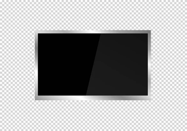 Televizyonun çerçevesi. Şeffaf bir arkaplanda boş bir bilgisayar veya siyah fotoğraf çerçevesi monitörü izole edildi. Tasarımınız için vektör boş ekran lcd, plazma, panel veya TV. — Stok Vektör