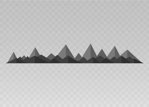 Mountain Silhuetter Förbise Vector Steniga Kullar Terräng Vektor Bergen Siluett — Stock vektor