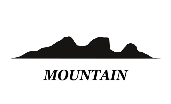 Bergsilhouetten übersehen. Vektor felsige Hügel Geländevektor, Berge Silhouette auf weißem Hintergrund isoliert für die Landschaftsgestaltung eingestellt. — Stockvektor