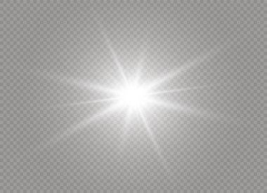 Parlak ışık efekti. Parıltılı yıldız patlaması. Vektör illüstrasyonu.