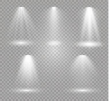 Altın parlayan kümesi üzerinde şeffaf arka plan izole etkileri ışıklar. Güneş ışınları ile flash ve spot. Parlama ışık efekti. Yıldız patlaması ile parıldıyor.