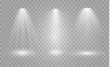 Altın parlayan kümesi üzerinde şeffaf arka plan izole etkileri ışıklar. Güneş ışınları ile flash ve spot. Parlama ışık efekti. Yıldız patlaması ile parıldıyor.