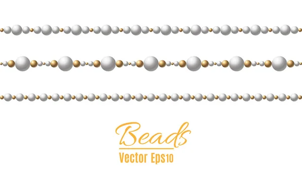 Schöne mehrfarbige Perlen. String Perlen sind realistisch. dekorative element.vektorillustration — Stockvektor