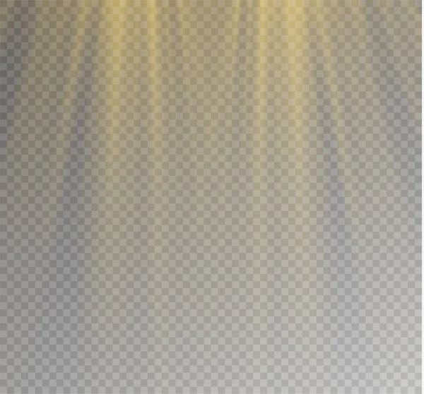 Explosão de luz brilhante branca no fundo transparente. Ilustração vetorial decoração efeito de luz com raio. Estrela brilhante. Sol translúcido, clarão brilhante. Centro vibrante flash . — Vetor de Stock