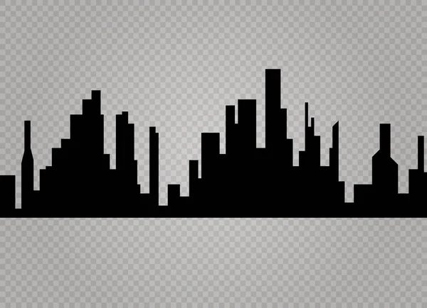 Ciudad skyline vector ilustración. Paisaje urbano. Paisaje urbano diurno en estilo plano — Vector de stock