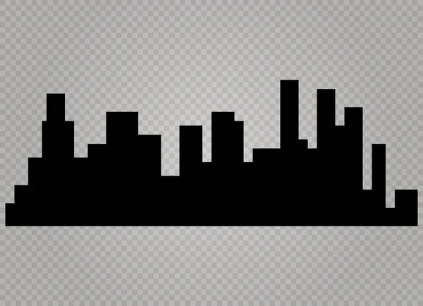 Városi égbolt vektor illusztráció. Városi táj. Nappali városkép lapos stílusban — Stock Vector