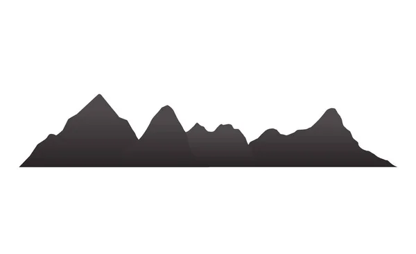 Mountain silhouettes overlook. Vector rocky hills terrain vector, mountains silhouette set isolated on white background for landscape design. — Stock Vector