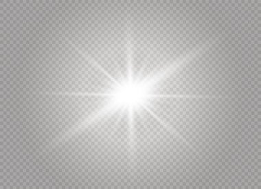 Parlak ışık efekti. Parıltılı yıldız patlaması. Vektör illüstrasyonu.