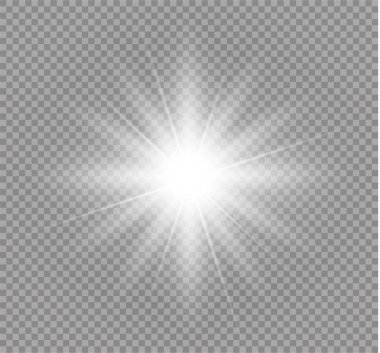 Parlak ışık efekti. Parıltılı yıldız patlaması. Vektör illüstrasyonu.