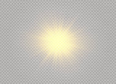 Parlak ışık efekti. Parıltılı yıldız patlaması. Vektör illüstrasyonu.