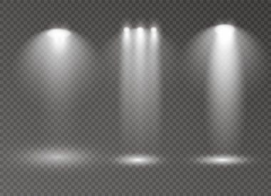 Altın parlayan kümesi üzerinde şeffaf arka plan izole etkileri ışıklar. Güneş ışınları ile flash ve spot. Parlama ışık efekti. Yıldız patlaması ile parıldıyor.