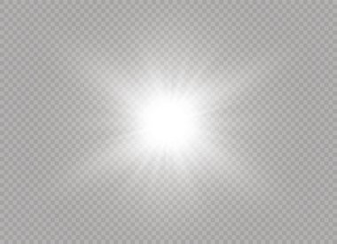Parlak ışık efekti. Parıltılı yıldız patlaması. Vektör illüstrasyonu.