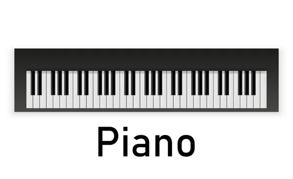 चित्रण में पियानो कुंजी का सेट, काले और सफेद . — स्टॉक वेक्टर