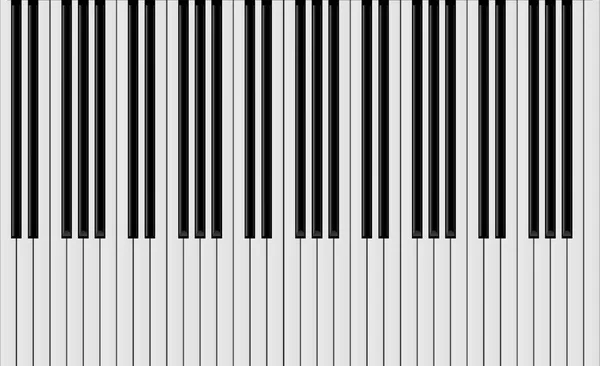 Satz Klaviertasten in Abbildung, schwarz-weiß. — Stockvektor