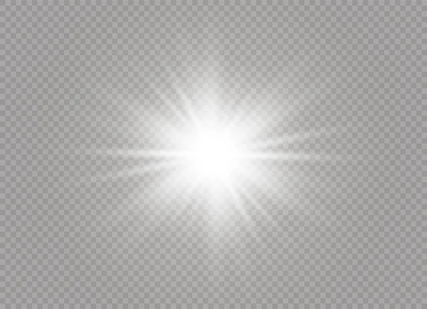 Efecto de luz brillante. Estrella reventó con destellos. Ilustración vectorial . — Archivo Imágenes Vectoriales