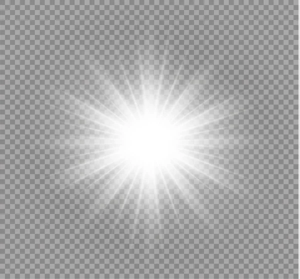 Světelný efekt. Hvězda se třpytí. Vektorová ilustrace. — Stockový vektor
