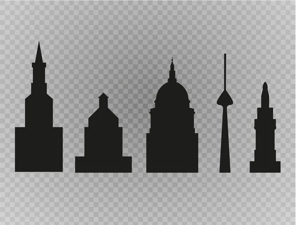 Illustration der Skyline der Stadt. Stadtlandschaft. Tagsüber Stadtbild im flachen Stil — Stockvektor