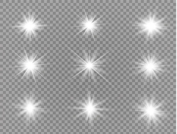 Gloeilamp effect. Sterrensprong met glitters. Vectorillustratie. — Stockvector