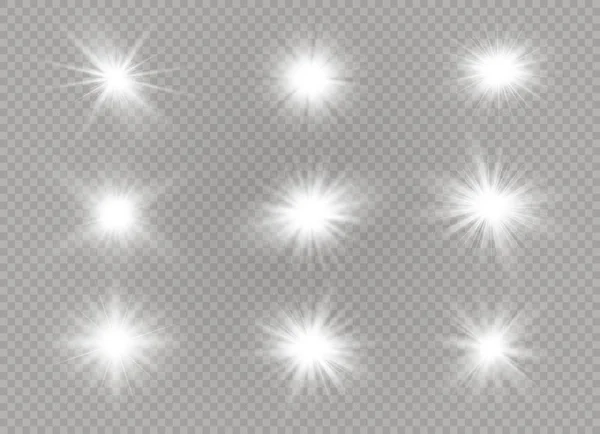 Glow light effect. Star burst with sparkles. Vector illustration. — Stock Vector