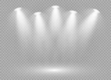 Altın parlayan kümesi üzerinde şeffaf arka plan izole etkileri ışıklar. Güneş ışınları ile flash ve spot. Parlama ışık efekti. Yıldız patlaması ile parıldıyor.