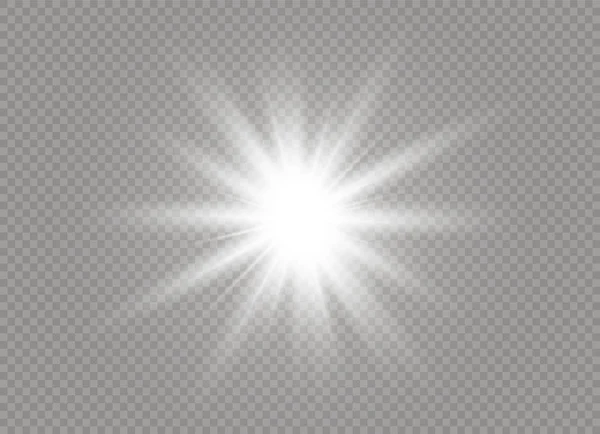 Parlak ışık efekti. Parıltılı yıldız patlaması. Vektör illüstrasyonu. — Stok Vektör