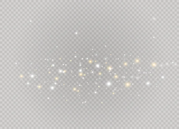 Пыль Уайт Белые Искры Золотые Звезды Сияют Особым Светом Вектор — стоковый вектор