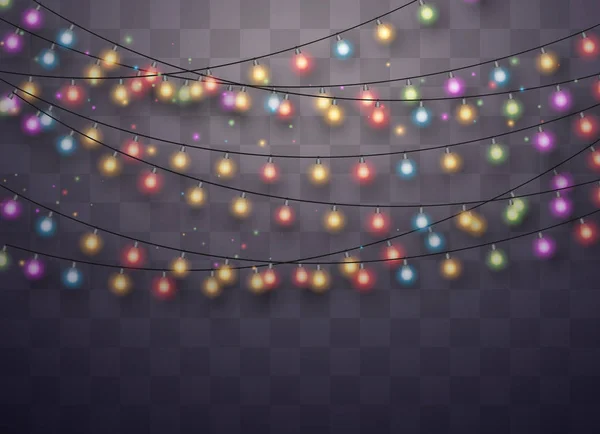 Luzes de Natal lâmpada — Vetor de Stock