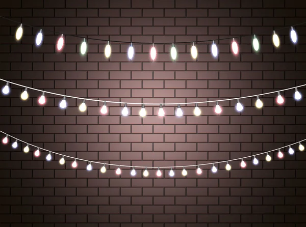 Karácsonyi fények lámpa — Stock Vector