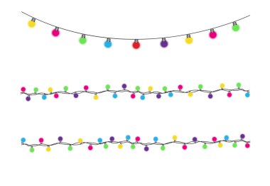 Noel ışıkları izole gerçekçi tasarım öğeleri. Parlayan ışıklar Noel tatili, afişler, posterler, web tasarım için. Çelenk süsleri.