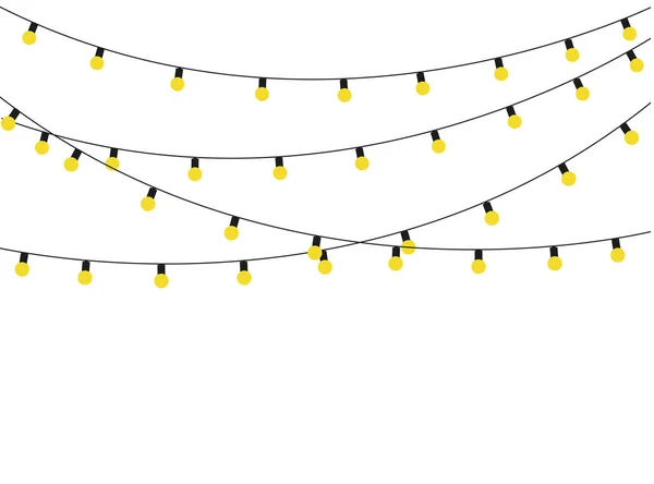 Christmas Lights Geïsoleerde Realistische Ontwerpelementen Gloeiende Lichten Voor Kerstvakantie Banners — Stockvector