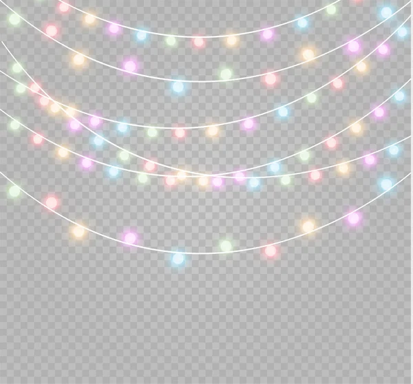 Christmas lights lamp — Stock Vector