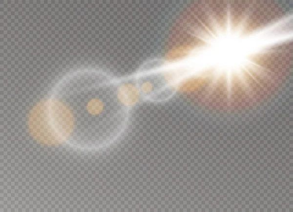 Vitt solljus ljus — Stock vektor