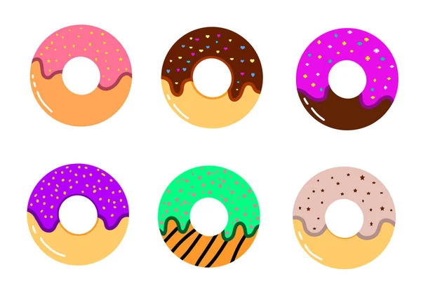 Set van heerlijke donuts. — Stockvector