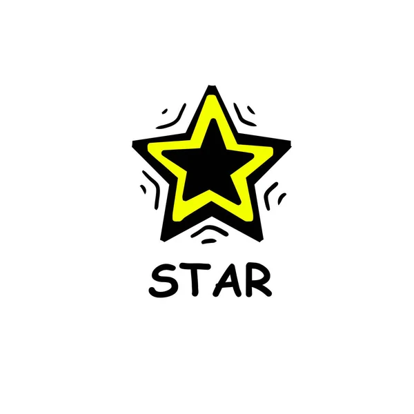 Set bintang doodle - Stok Vektor