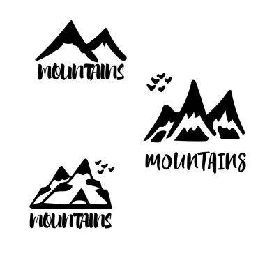 Dağlar siluetleri seti