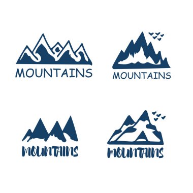Dağlar siluetleri seti