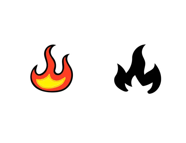 Llamas de fuego, encendidas — Vector de stock