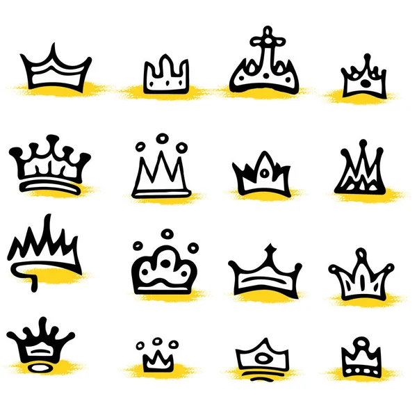 Crown logo graffiti — Stock Vector