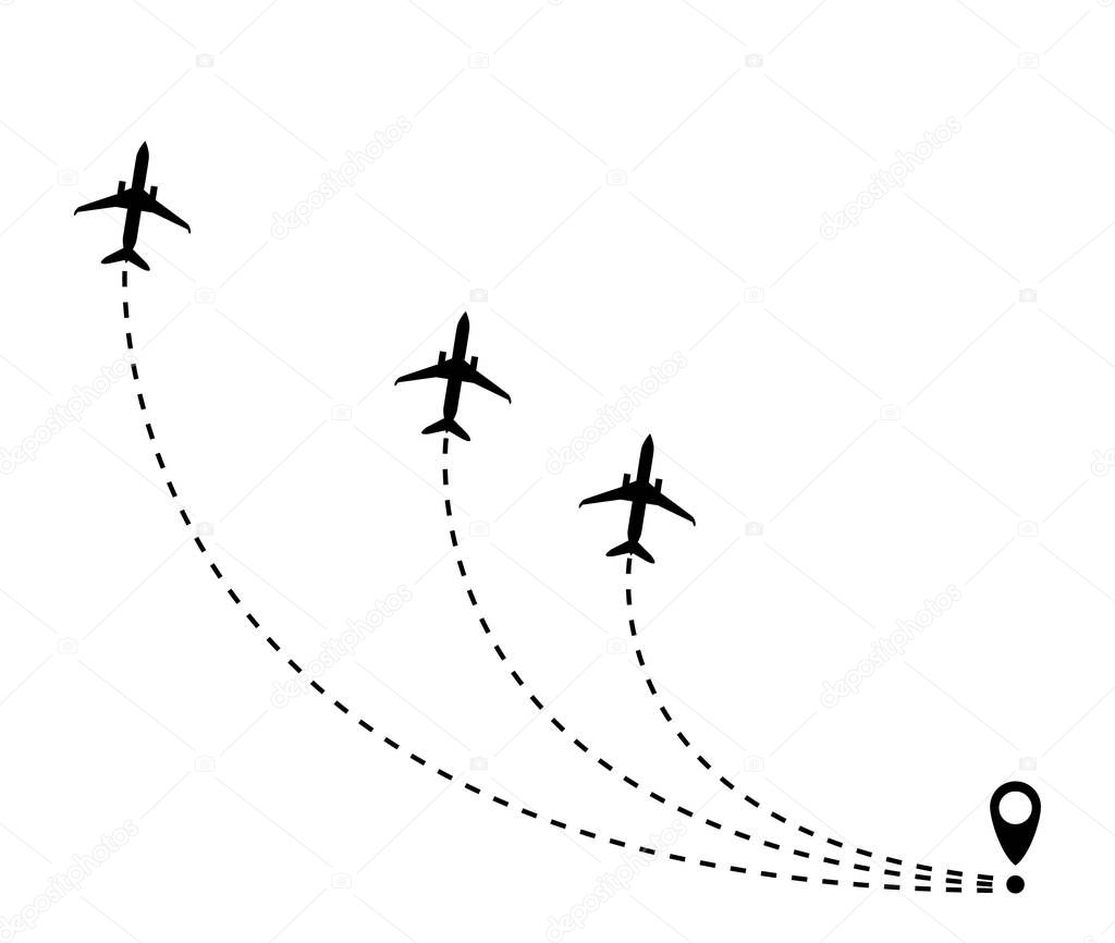 airplane dotted line