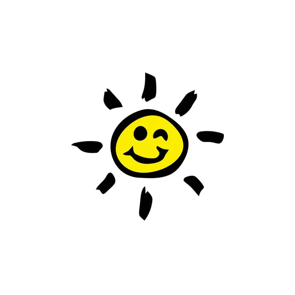 Personaje de dibujos animados Sun — Vector de stock