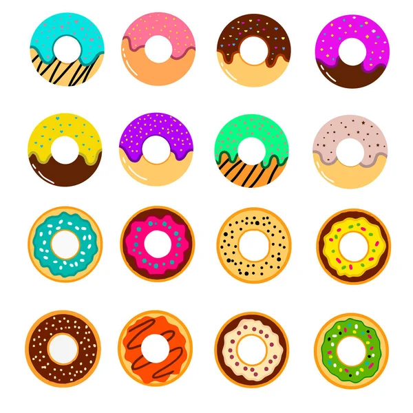 Set van heerlijke donuts. — Stockvector