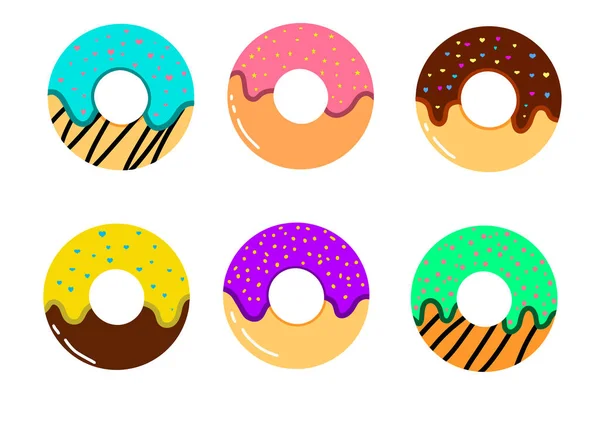 Set van heerlijke donuts. — Stockvector