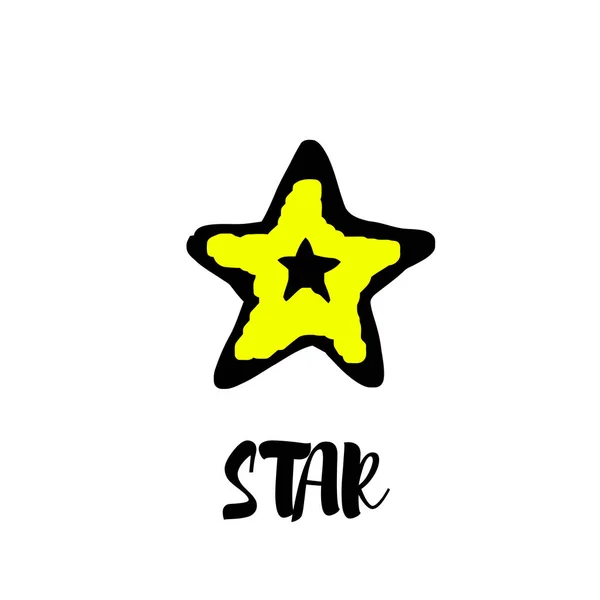 Establecer estrellas garabato — Vector de stock