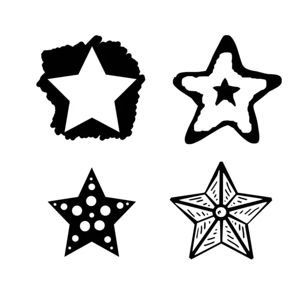 Doodle yıldızları ayarlama — Stok Vektör