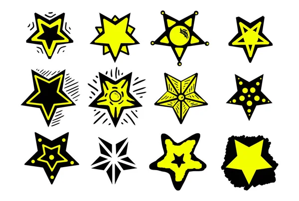 Set  doodle stars — Stock Vector