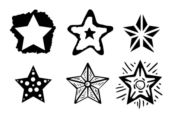 Set  doodle stars — Stock Vector