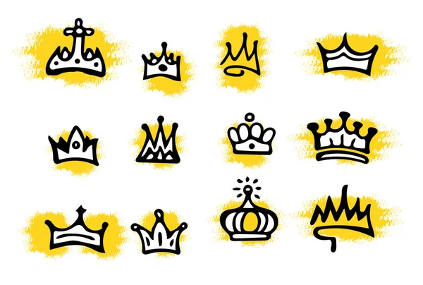 Crown logó graffiti — Stock Vector